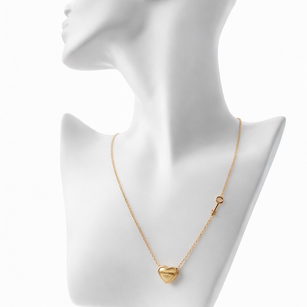 Gold Heart Pendant Necklace | Adjustable | Stainless Steel